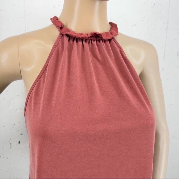 Green Envelope Size Small Brick Red Halter Sleeveless Blouse Tank Top - Picture 2 of 12